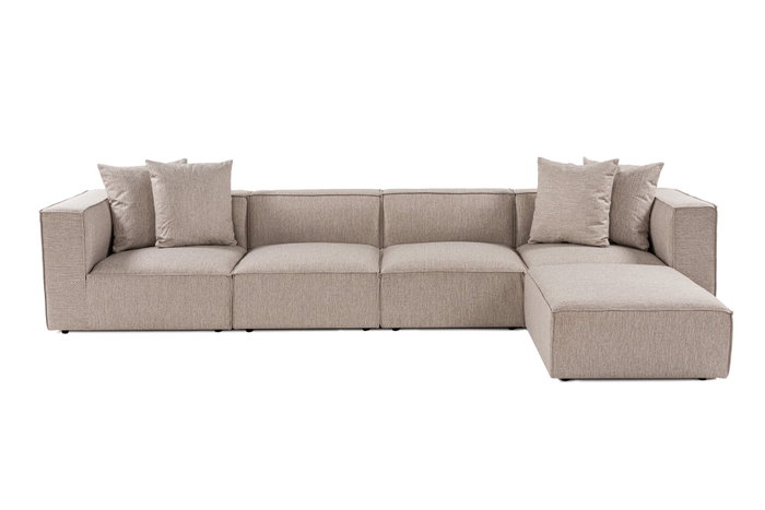 Atelier Del Sofa Sofá Esquinero L1-O1-O1-1R Beige Arena Lino 350cm 190cm